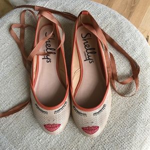 Anthropologie: Wink Lace-Up Ballerina Flats